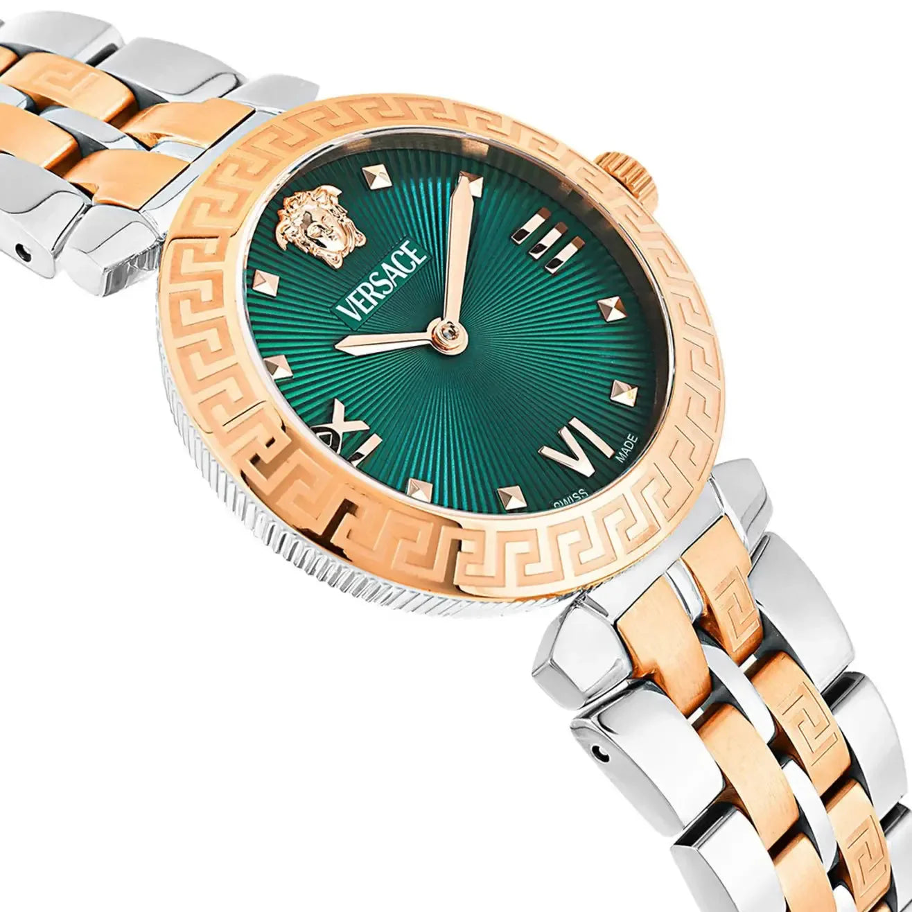  Shop Authentic Versace Daphnis Analog Green Dial Two Tone Steel Strap Watch for Women - VEOCA0224 - Luxxuri