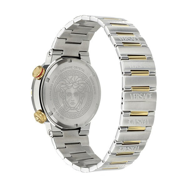  Shop Authentic Versace Greca Logo Diver Quartz Black Dial Two Tone Steel Strap Watch for Men - VE8G00424 - Luxxuri