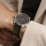  Shop Authentic Hugo Boss Gregor Chronograph Black Dial Black Leather Strap Watch for Men - 1514049 - Luxxuri