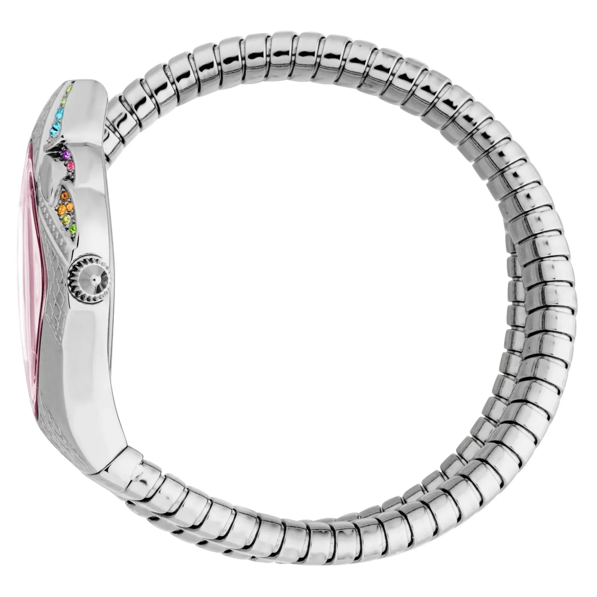 Just Cavalli Ferocious Pink Dial Silver Steel Strap Watch for Women - JC1L306M0025