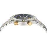 Shop Authentic Versace Greca Logo Diver Quartz Black Dial Two Tone Steel Strap Watch for Men - VE8G00424 - Luxxuri