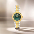  Shop Authentic Versace Daphnis Quartz Green Dial Two Tone Steel Strap Watch for Women - VEOCA0424 - Luxxuri