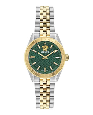  Shop Authentic Versace V-Code Analog Green Dial Two Tone Steel Strap Watch for Women - VE8I00424 - Luxxuri