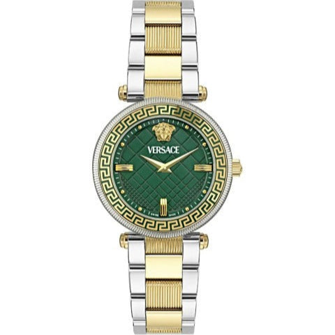  Shop Authentic Versace Reve Analog Green Dial Two Tone Steel Strap Watch for Women - VE8B00524 - Luxxuri
