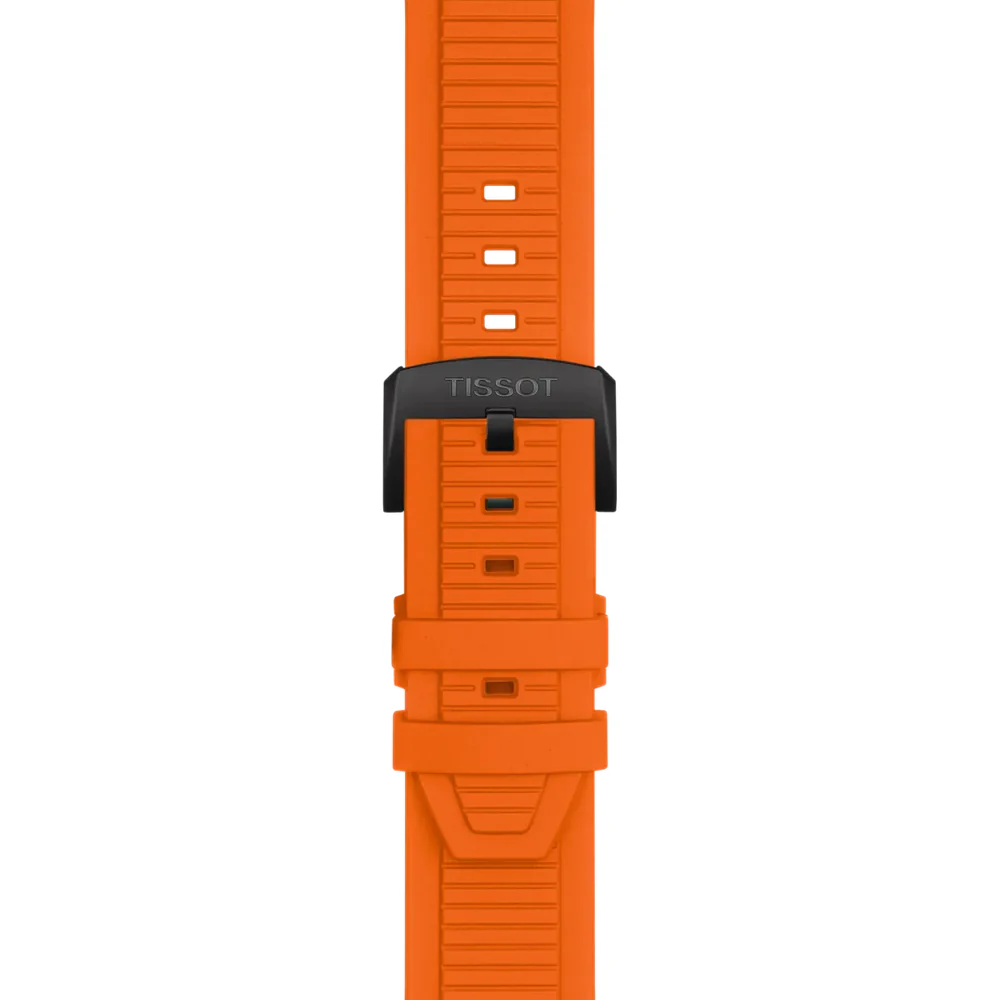 Tissot T Race Chronograph Black Dial Orange Rubber Strap Watch for Men - T141.417.37.051.02