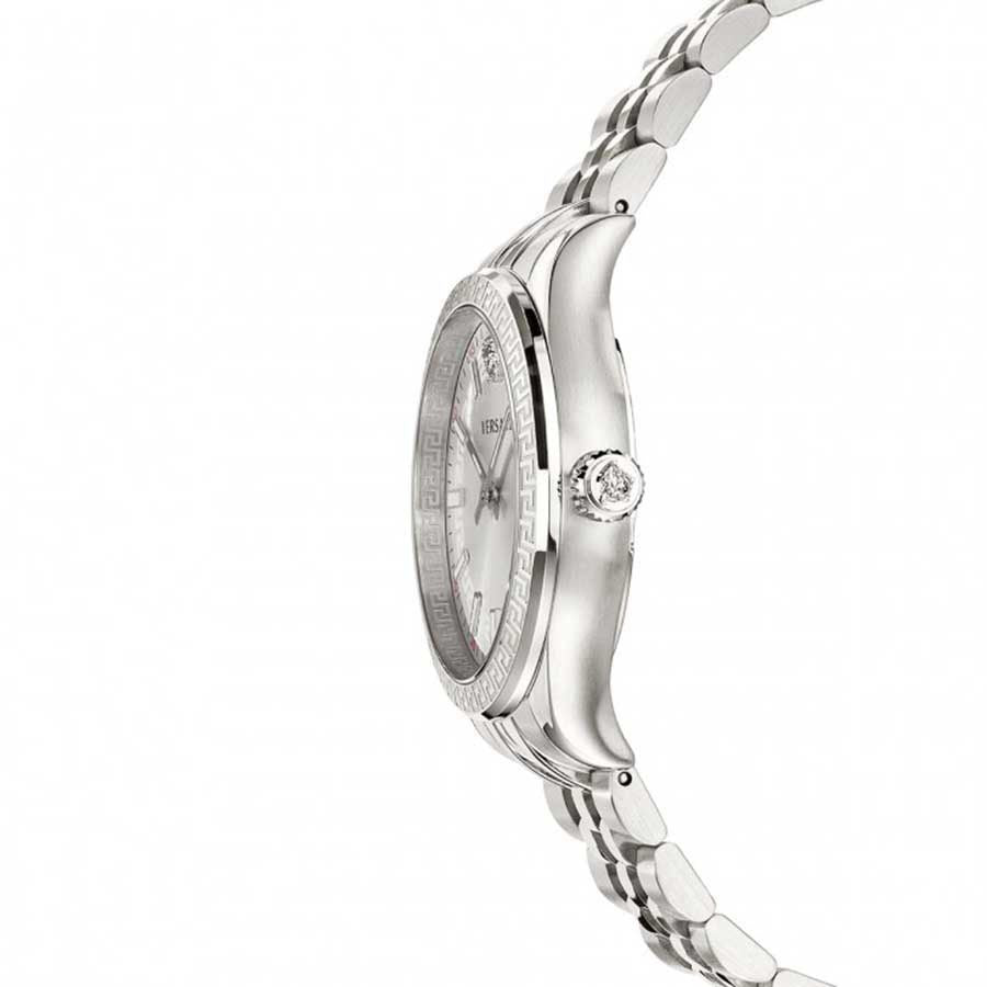  Shop Authentic Versace Hellenyium Quartz White Dial Silver Steel Strap Watch for Women - VEHU00320 - Luxxuri