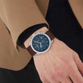  Shop Authentic Hugo Boss Trace Chronograph Blue Dial Brown Leather Strap Watch for Men - 1514002 - Luxxuri