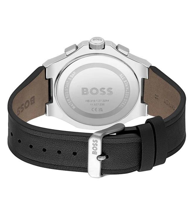  Shop Authentic Hugo Boss Taper Chronograph Black Dial Black Leather Strap Watch for Men - 1514085 - Luxxuri