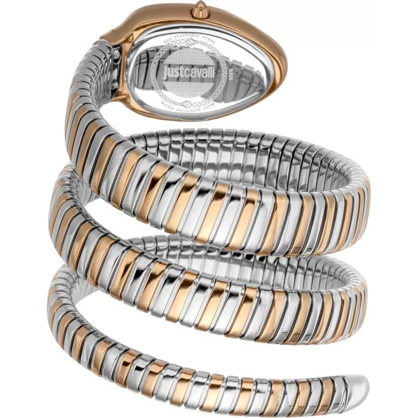 Just Cavalli Glam Evo 9 White Dial Two Tone Steel Strap Watch for Women - JC1L224M0085