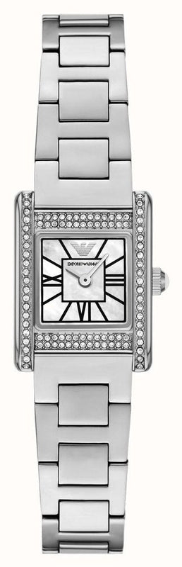  Shop Authentic Emporio Armani Genni Analog Mother of Pearl Dial Silver Steel Strap Watch for Women - AR11662 - Luxxuri