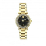  Shop Authentic Versace Reve Analog Black Dial Gold Steel Strap Watch for Women - VE8B00624 - Luxxuri