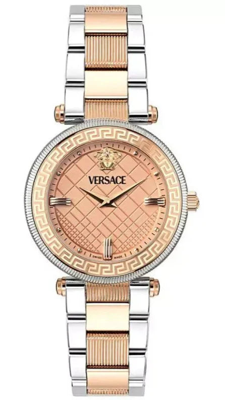 Shop Authentic Versace Reve Analog Rose Gold Dial Two Tone Steel Strap Watch for Women - VE8B00424 - Luxxuri