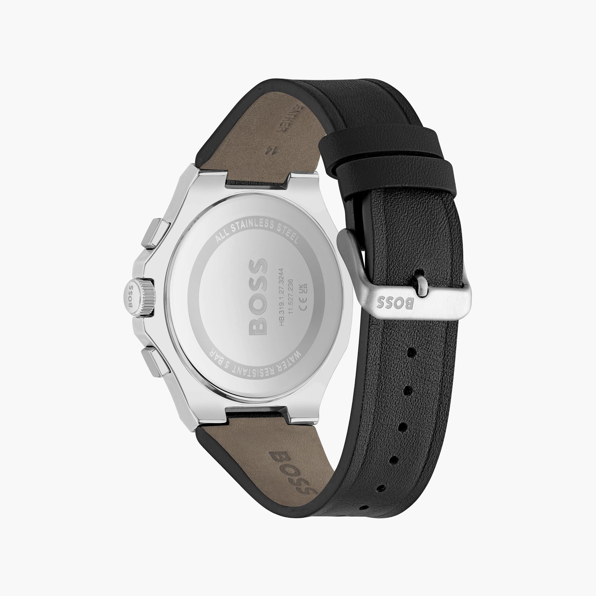  Shop Authentic Hugo Boss Taper Chronograph Black Dial Black Leather Strap Watch for Men - 1514085 - Luxxuri