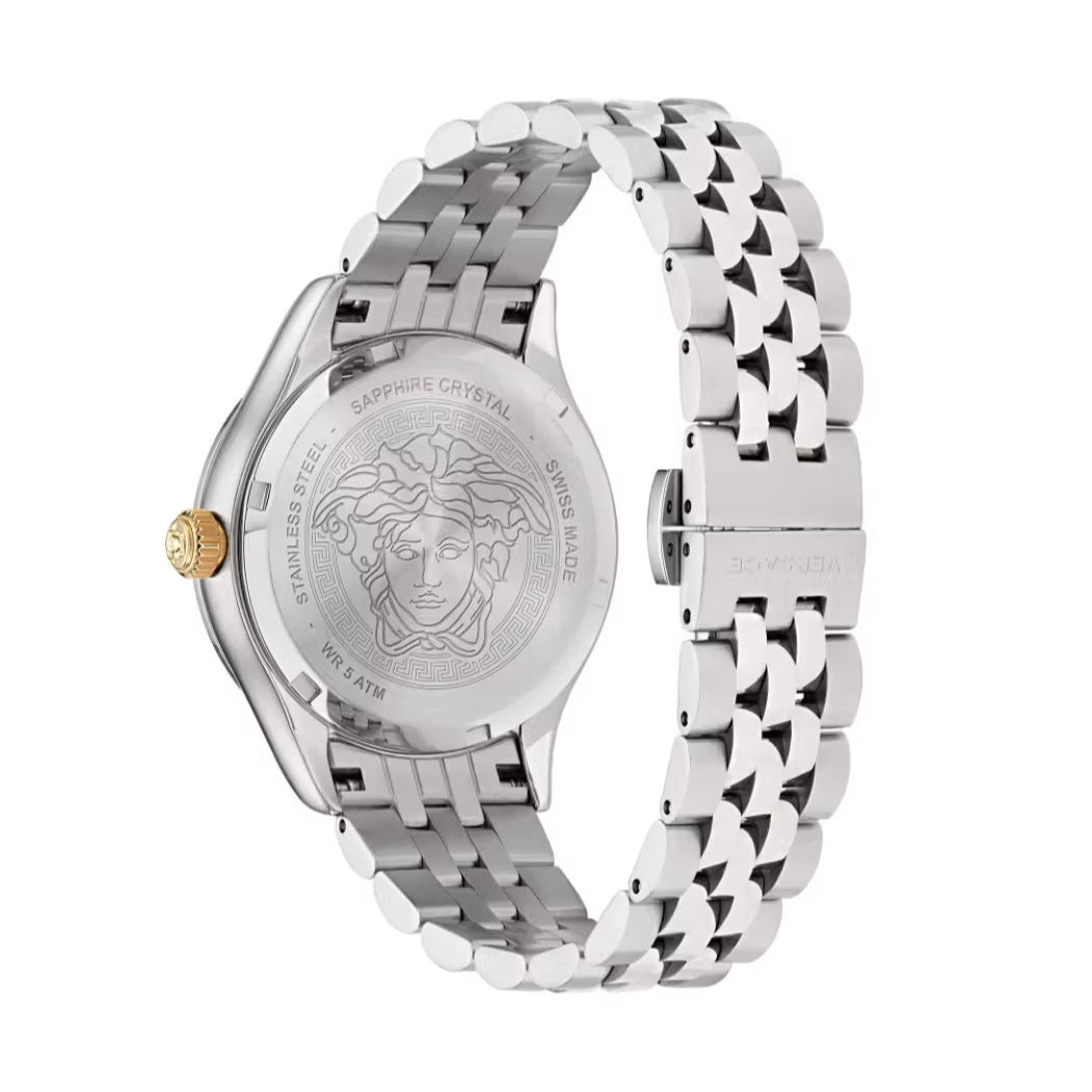  Shop Authentic Versace Hellenyium Quartz Silver Dial Silver Steel Strap Watch for Women - VE2S00322 - Luxxuri