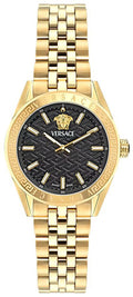  Shop Authentic Versace V-Code Quartz Black Dial Gold Steel Strap Watch for Women - VE8I00724 - Luxxuri