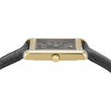 Emporio Armani Gino Black Dial Black Leather Strap Watch for Men - AR11666