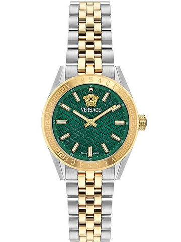  Shop Authentic Versace V-Code Analog Green Dial Two Tone Steel Strap Watch for Women - VE8I00424 - Luxxuri