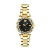  Shop Authentic Versace Reve Analog Black Dial Gold Steel Strap Watch for Women - VE8B00624 - Luxxuri