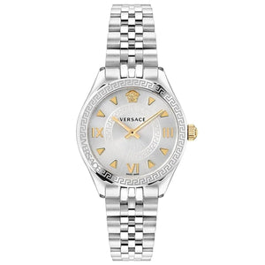  Shop Authentic Versace Hellenyium Quartz Silver Dial Silver Steel Strap Watch for Women - VE2S00322 - Luxxuri