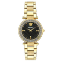  Shop Authentic Versace Reve Analog Black Dial Gold Steel Strap Watch for Women - VE8B00624 - Luxxuri