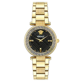  Shop Authentic Versace Reve Analog Black Dial Gold Steel Strap Watch for Women - VE8B00624 - Luxxuri