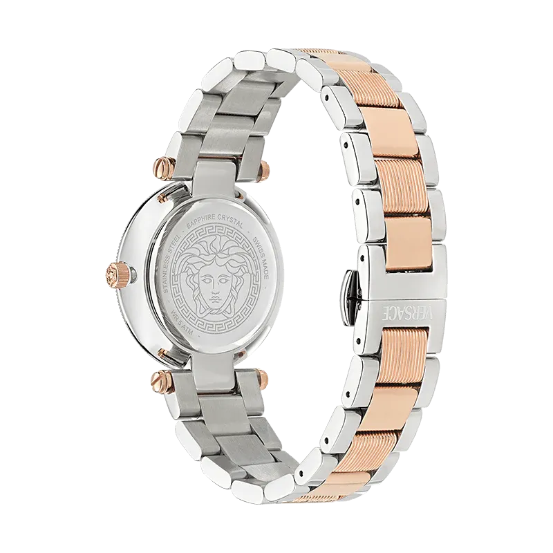  Shop Authentic Versace Reve Analog Rose Gold Dial Two Tone Steel Strap Watch for Women - VE8B00424 - Luxxuri