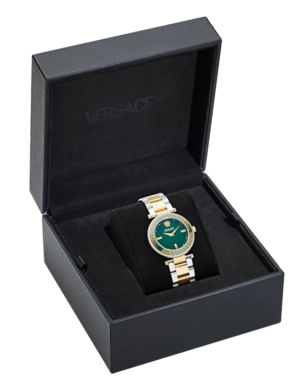  Shop Authentic Versace Reve Analog Green Dial Two Tone Steel Strap Watch for Women - VE8B00524 - Luxxuri