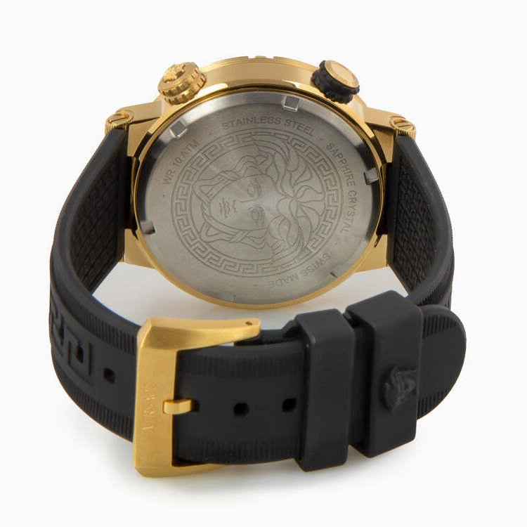  Shop Authentic Versace Greca Logo Diver Quartz Black Dial Black Rubber Strap Watch for Men - VE8G00324 - Luxxuri