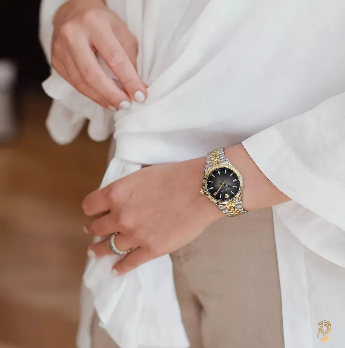  Shop Authentic Versace Hellenyium Grey Dial Two Tone Steel Strap Watch for Women - VEHU00520 - Luxxuri