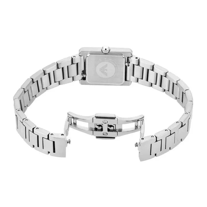  Shop Authentic Emporio Armani Genni Analog Mother of Pearl Dial Silver Steel Strap Watch for Women - AR11662 - Luxxuri