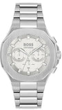  Shop Authentic Hugo Boss Taper Chronograph White Dial Silver Steel Strap Watch for Men - 1514087 - Luxxuri