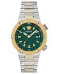  Shop Authentic Versace Greca Logo Diver Quartz Green Dial Two Tone Steel Strap Watch for Men - VE8G00524 - Luxxuri