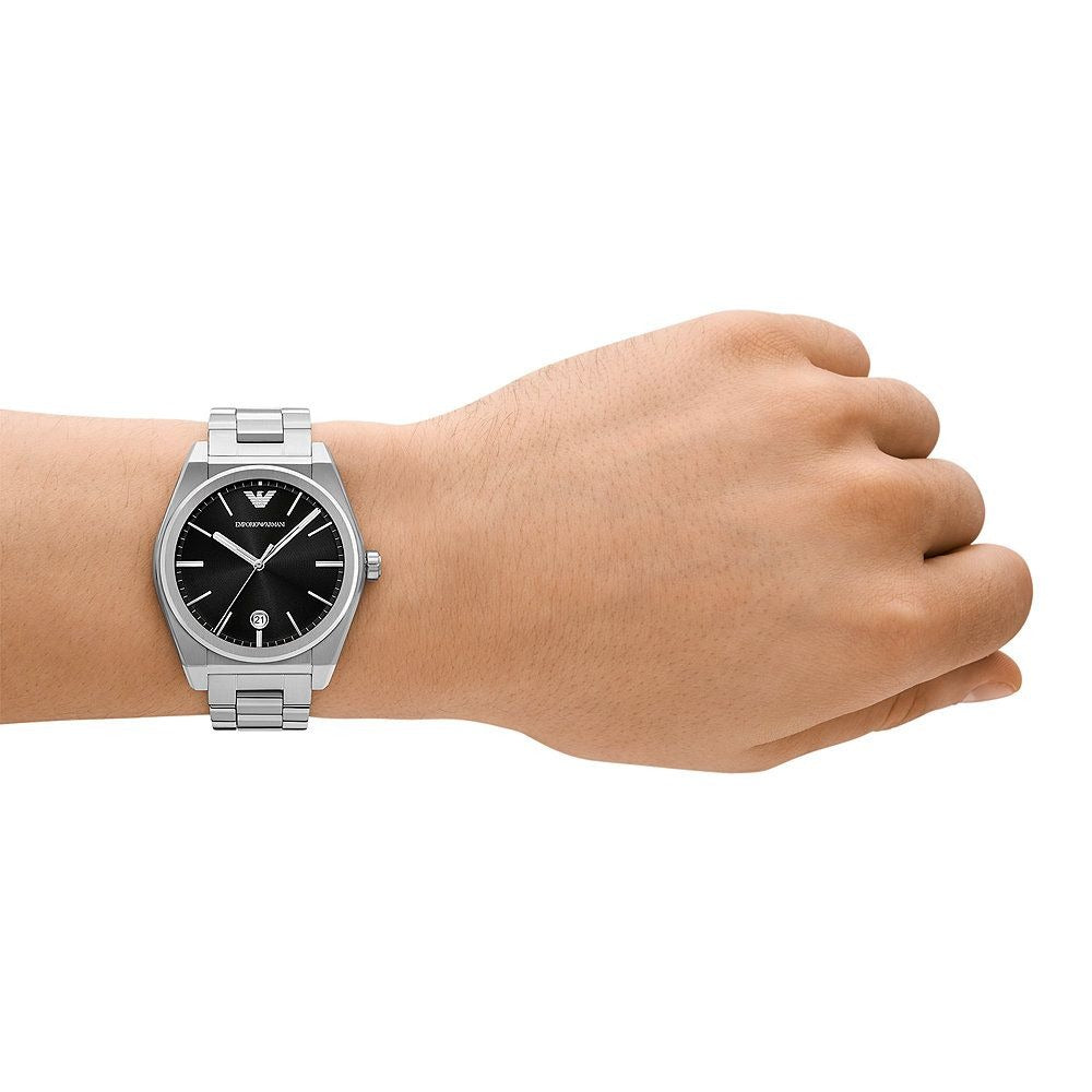  Shop Authentic Emporio Armani Frederico Analog Black Dial Silver Steel Strap Watch for Men - AR11622 - Luxxuri