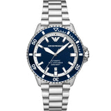 Emporio Armani cBlue Dial Silver Steel Strap Watch for Men - AR60079