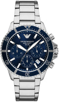  Shop Authentic Emporio Armani World Explorer Chronograph Blue Dial Silver Steel Strap Watch for Men - AR11681 - Luxxuri