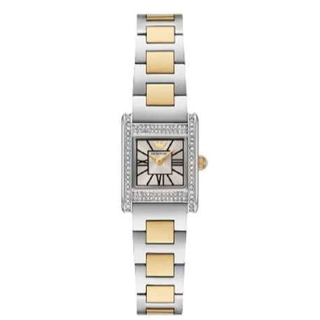  Shop Authentic Emporio Armani Genni Crystals Silver Dial Two Tone Steel Strap Watch for Women - AR11704 - Luxxuri