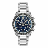  Shop Authentic Versace Greca Dome Chronograph Blue Dial Silver Steel Strap Watch for Men - VE6K00323 - Luxxuri