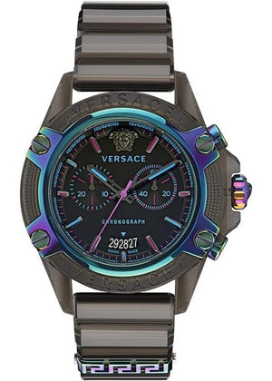  Shop Authentic Versace Icon Active Chronograph Black Dial Grey Silicone Strap Watch for Men - VEZ701022 - Luxxuri
