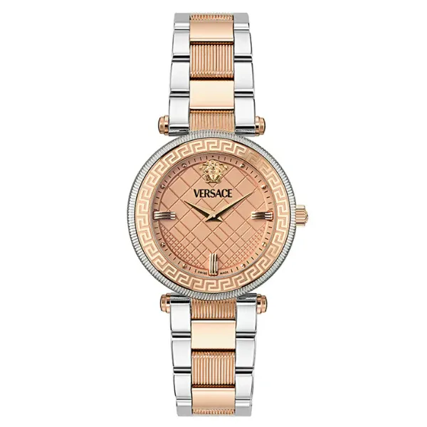  Shop Authentic Versace Reve Analog Rose Gold Dial Two Tone Steel Strap Watch for Women - VE8B00424 - Luxxuri