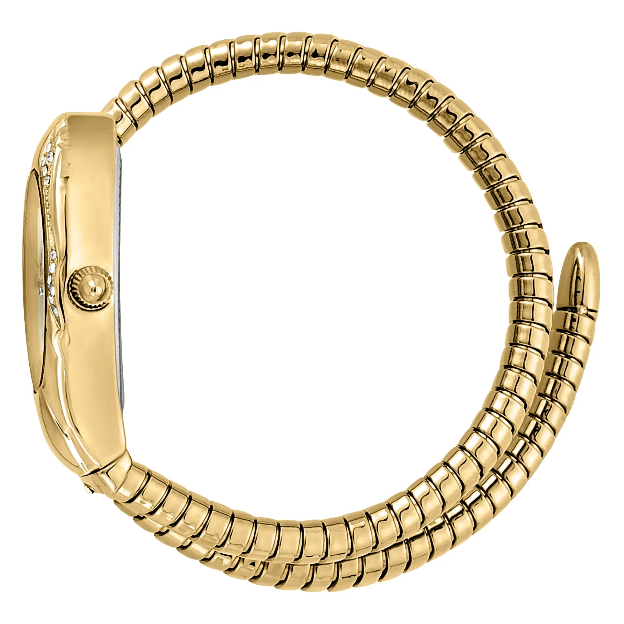 Just Cavalli Enchanting White Dial Gold Steel Strap Watch for Women - JC1L301M0025