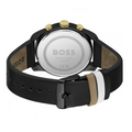 Shop Authentic Hugo Boss Trace Chronograph Black Dial Black Leather Strap Watch for Men - 1514003 - Luxxuri