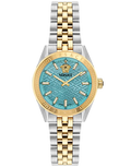  Shop Authentic Versace V-Code Analog Turquoise Dial Two Tone Steel Strap Watch for Women - VE8I00524 - Luxxuri