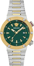  Shop Authentic Versace Greca Logo Diver Quartz Green Dial Two Tone Steel Strap Watch for Men - VE8G00524 - Luxxuri