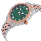  Shop Authentic Versace Hellenyium Quartz Green Dial Two Tone Steel Strap Watch for Women - VE2S00422 - Luxxuri