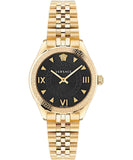  Shop Authentic Versace Hellenyium Quartz Black Dial Gold Steel Strap Watch for Women - VE2S00622 - Luxxuri