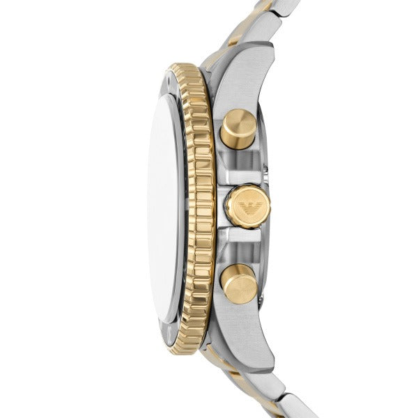  Shop Authentic Emporio Armani World Explorer Chronograph Green Dial Two Tone Steel Strap Watch for Men - AR11695 - Luxxuri