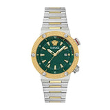  Shop Authentic Versace Greca Logo Diver Quartz Green Dial Two Tone Steel Strap Watch for Men - VE8G00524 - Luxxuri
