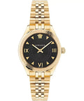  Shop Authentic Versace Hellenyium Quartz Black Dial Gold Steel Strap Watch for Women - VE2S00622 - Luxxuri