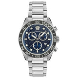  Shop Authentic Versace Greca Dome Chronograph Blue Dial Silver Steel Strap Watch for Men - VE6K00323 - Luxxuri