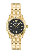  Shop Authentic Versace V-Code Quartz Black Dial Gold Steel Strap Watch for Women - VE8I00724 - Luxxuri